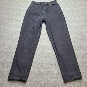 ASOS DESIGN Mom Jeans Womens 26/30 Black Excellent High Waisted Tapered Leg